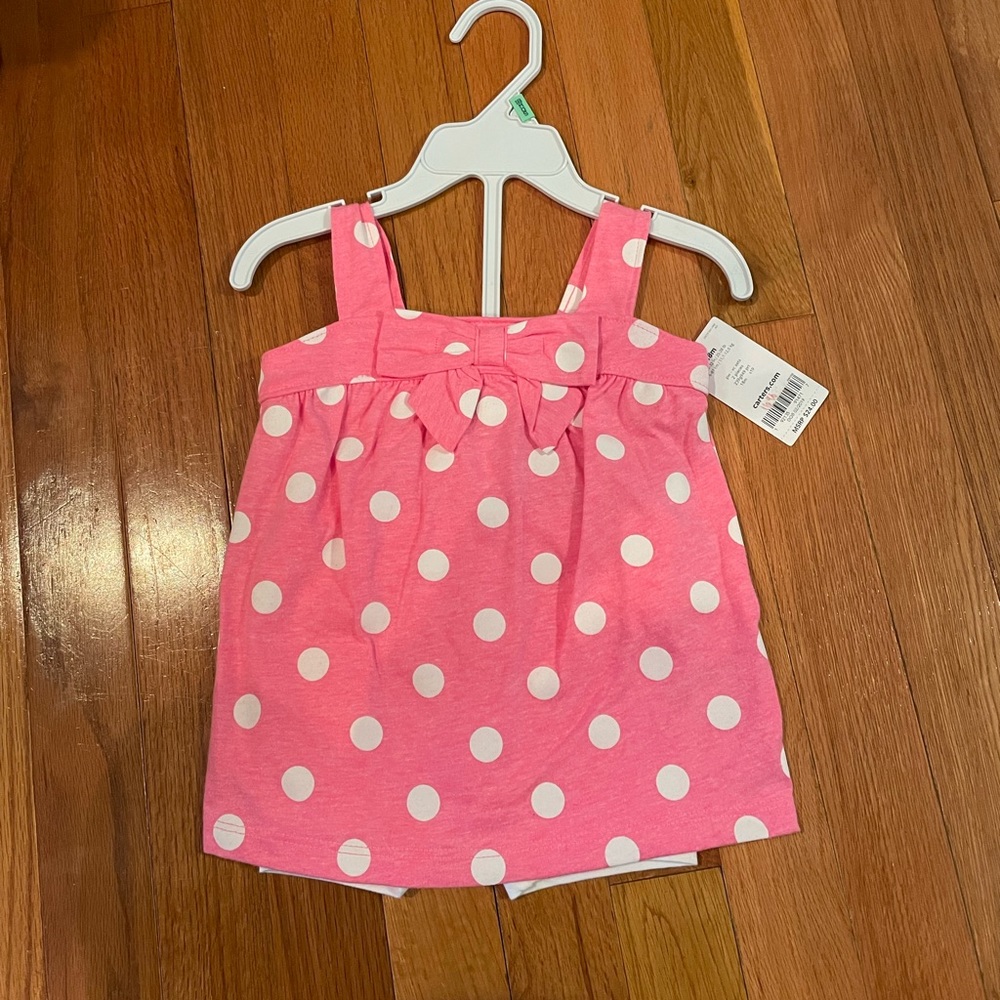Carters girls two piece shirt and short set size 18 m